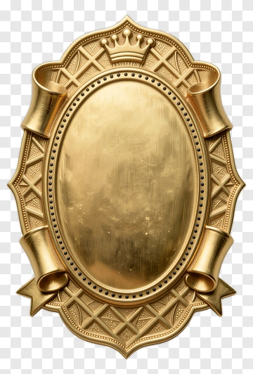 Gold Decorative Frame With Crown PNG