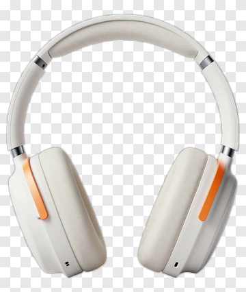 Headphones With Orange Accent PNG