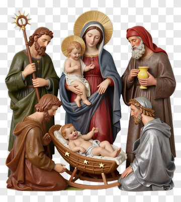 Nativity Scene With Mary, Joseph, And The Baby Jesus PNG