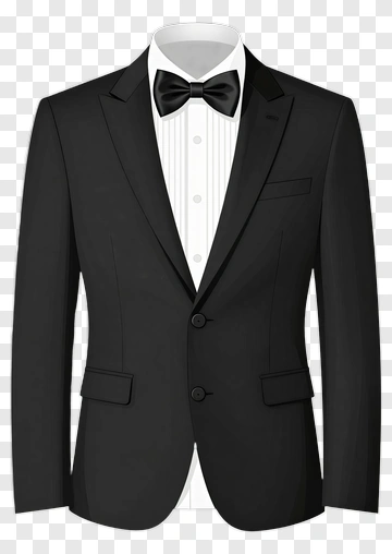Black Tuxedo With Bow Tie PNG