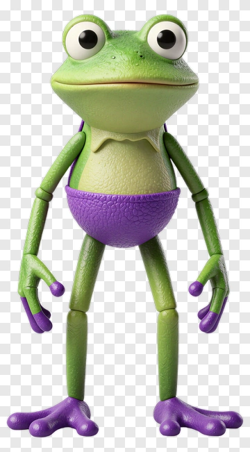 3D Cartoon Frog Character PNG