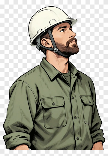 Construction Worker Looking Up PNG