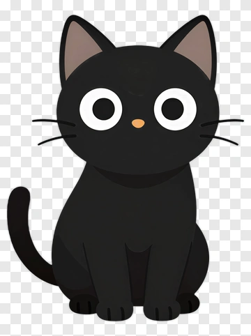 Cartoon Black Cat PNG