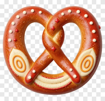 Decorative Pretzel With Icing PNG
