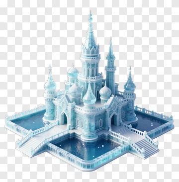 3D Ice Castle PNG