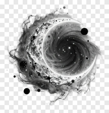 Abstract Black And White Spiral Galaxy PNG
