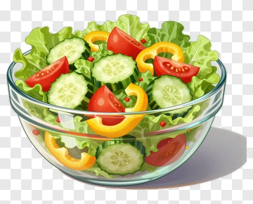 Colorful Salad Bowl With Fresh Vegetables PNG