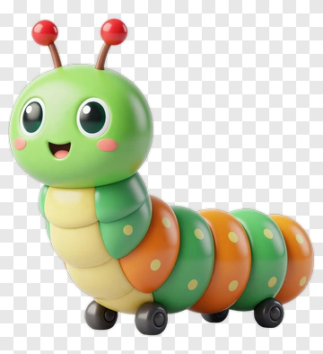 Colorful Cartoon Caterpillar Toy PNG