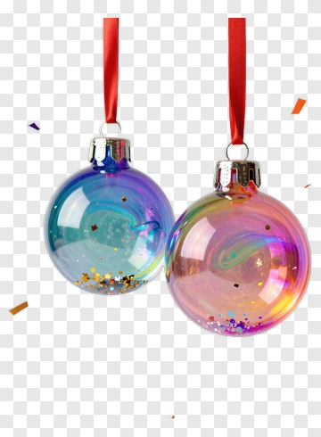 Colorful Christmas Ornaments PNG