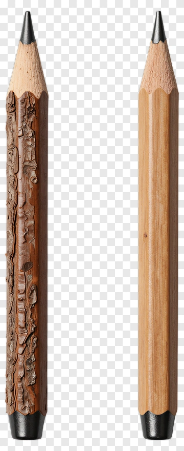 Wooden Pencils With Unique Textured Design PNG