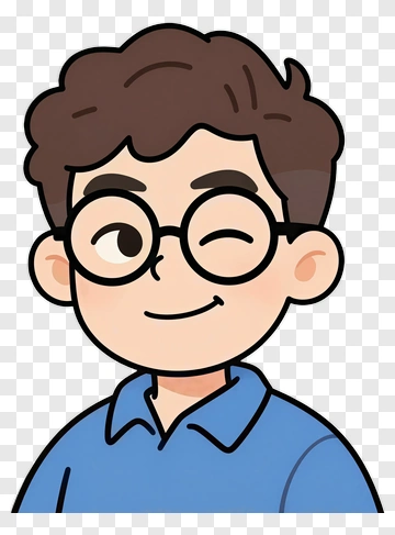 Cartoon Boy Winking With Glasses PNG