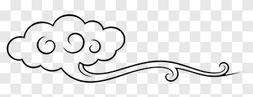 Cartoon Cloud With Wind Swirls PNG