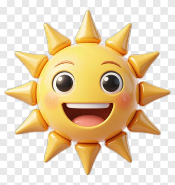Cartoon Sun With A Happy Face PNG