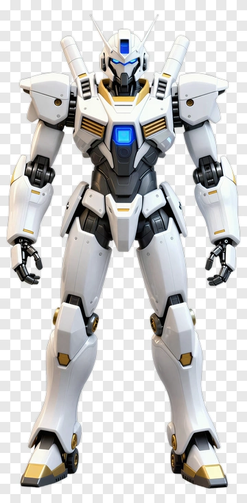 3D Robot In White Armor PNG