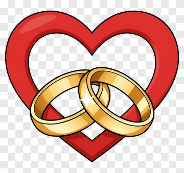 Wedding Rings Inside A Heart PNG