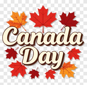 Canada Day Celebration With Maple Leaves PNG
