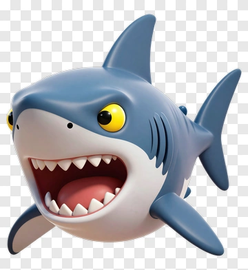 Cartoon Shark With Open Mouth PNG