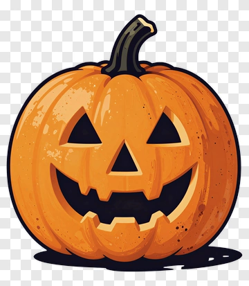 Halloween Pumpkin With A Grinning Face PNG