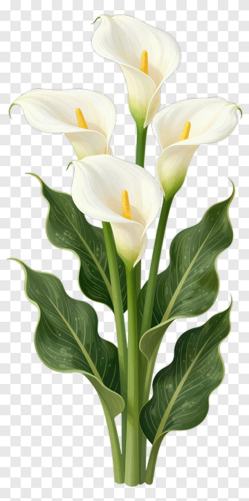 White Calla Lily Bouquet PNG