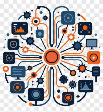 Abstract Data Network Visualization PNG
