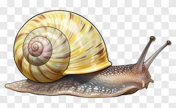 Cartoon Snail With A Swirled Shell PNG