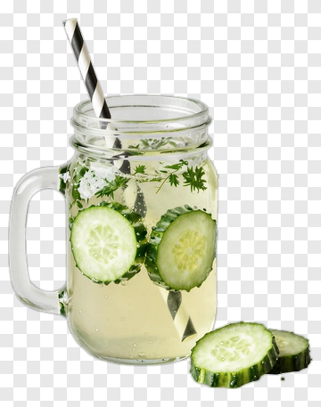 Cucumber Lemonade In A Mason Jar PNG