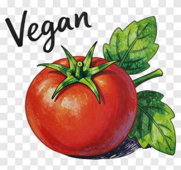 Vegan Tomato With Leaves PNG