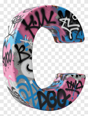 3D Graffiti Letter C PNG