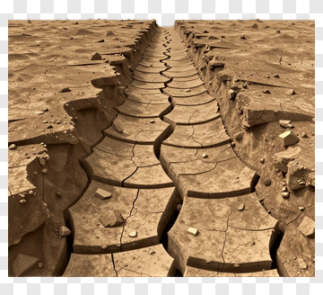 Cracked Earth Surface PNG