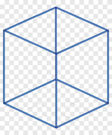 3D Blue Hexagonal Prism Frame PNG