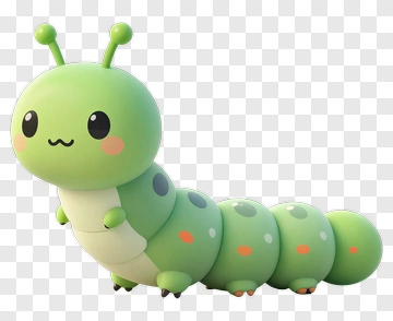 Cute Cartoon Caterpillar Character PNG