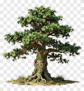 Colorful Tree With Lush Green Foliage PNG