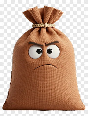Angry Cartoon Bag PNG