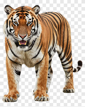 Realistic Tiger Standing Proudly PNG