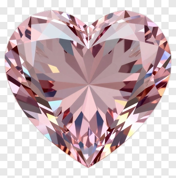 Pink Heart-Shaped Crystal PNG