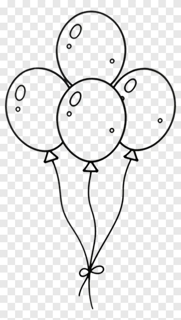 Outline Of Four Balloons PNG