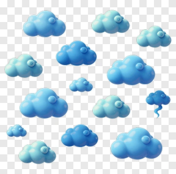 Cartoon Blue Clouds PNG
