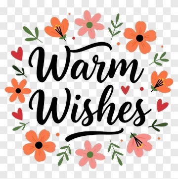 Warm Wishes Floral Design PNG