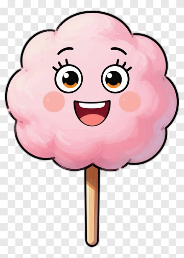 Cartoon Cotton Candy Character PNG