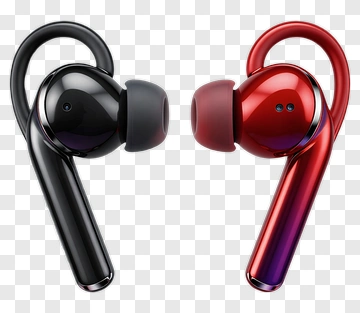 Wireless Earbuds In Black And Red PNG