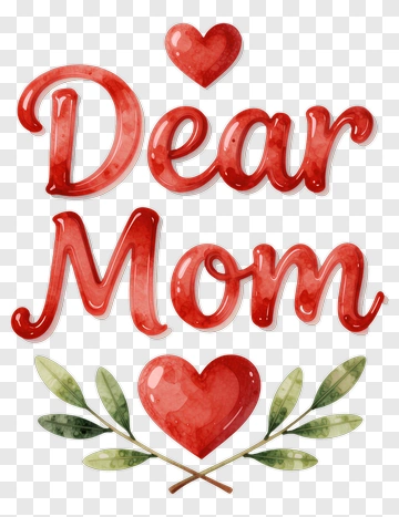 Dear Mom Heart Design PNG