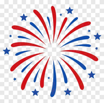 Red And Blue Fireworks Burst PNG