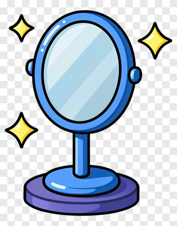 Cartoon Mirror With Sparkles PNG
