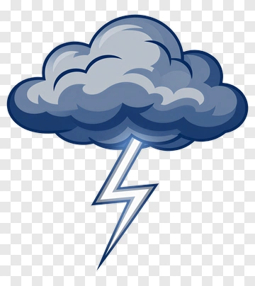 Cartoon Cloud With Lightning PNG