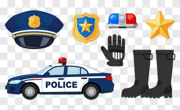 Police Car With Accessories PNG