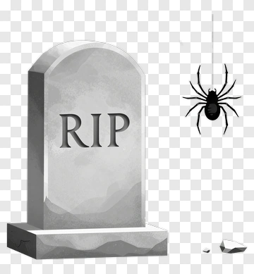 Gravestone With Rip And Spider PNG