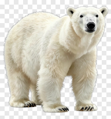 Realistic Polar Bear Standing PNG