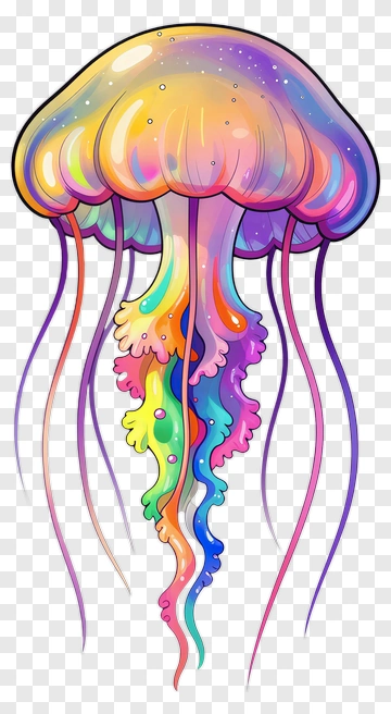 Colorful Jellyfish PNG