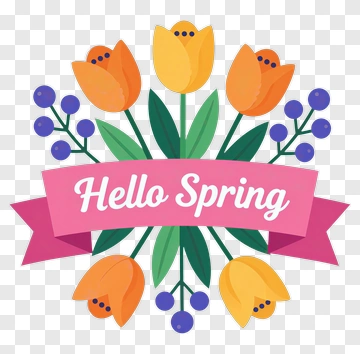 Hello Spring Floral Arrangement PNG