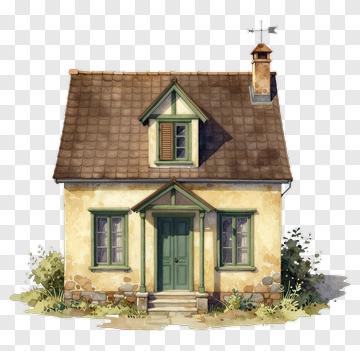 Charming House With Green Accents PNG